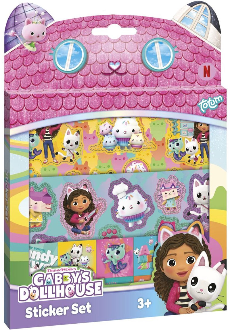 Load image into Gallery viewer, Totum gabby’s poppenhuis stickerset 3 vellen stickers met speeldecor - gabby’s dollhouse - creatief speelgoed meisjes vanaf 3 jaar

