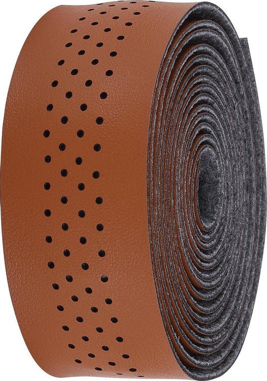 Bbb cycling stuurlint racefiets - zelfklevende stuurtape van microfiber - lengte: 200cm - dikte: 2mm - inclusief stuurdoppen - cognac bruin - speedribbon bht-12