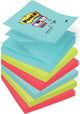 Post-it® super sticky z-notes - kleurenset miami - 2x aquawave, 2x neon groen, 2x poppy