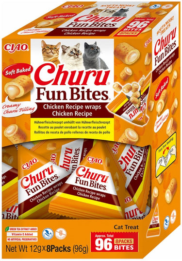 Inaba churu fun bites chicken wraps - kattensnack - kip 12x8 g