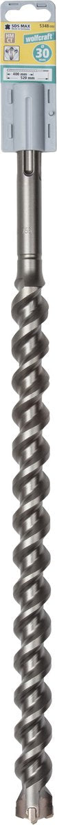 Wolfcraft - betonboor 30mm - sds max - 520mm lang - hardmetaal voor beton boren - 5348000