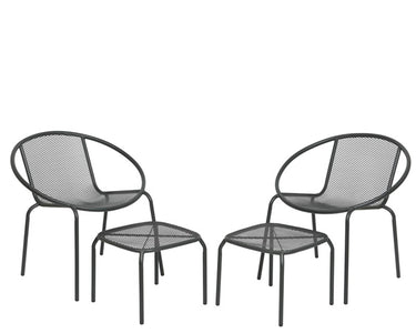 Decoris vigo balkonset antraciet stoelen + voetenbank