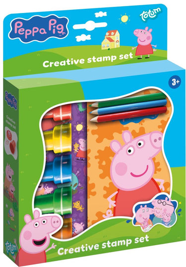 Totum peppa pig creatieve knutselset met stempels, potloden en stickers - educatief speelgoed junior creatief knutselen stempelen knutselen