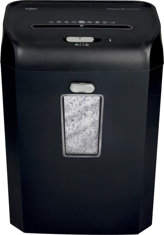Rexel promax qs rsx1035 papierversnipperaar - p4 snippers - tot 10 vel - 35l - zwart