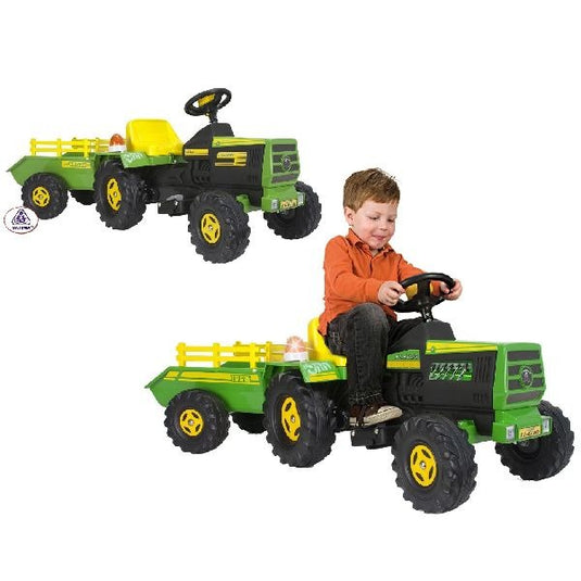 Injusa tractor basic + aanhanger 6v 1+