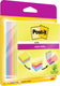 Post-it® super sticky notes, neon groen, canary yellow™, fuschia, mediteraan blauw , 76mm x76 mm, 75 blaadjes blok, 4 blokken