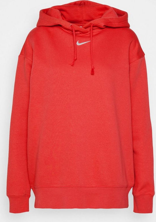 Nike w nsw phnx flc os po hoodie dames sporttrui - rood - maat m