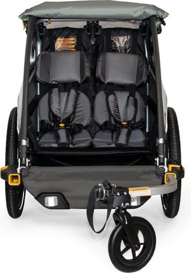Burley d’lite x single fietskar – fietskar voor kinderen – fietskar 1 kind – inklapbaar – cargo trailer – groen grijs
