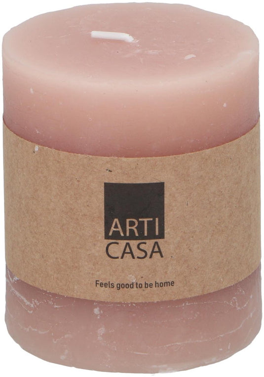 Arti casa stompkaars ø7 x 8 cm - 30 branduren - roze