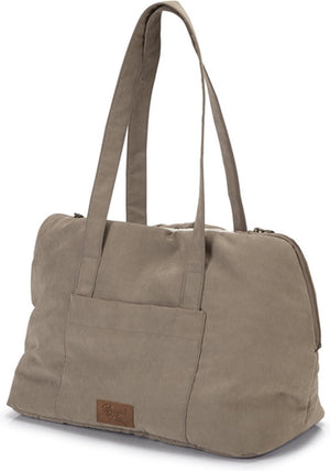 Designed by lotte bundu draagtas hond - hondentas - voor kleine honden - stevige bodem - beige - 40x20x28 cm