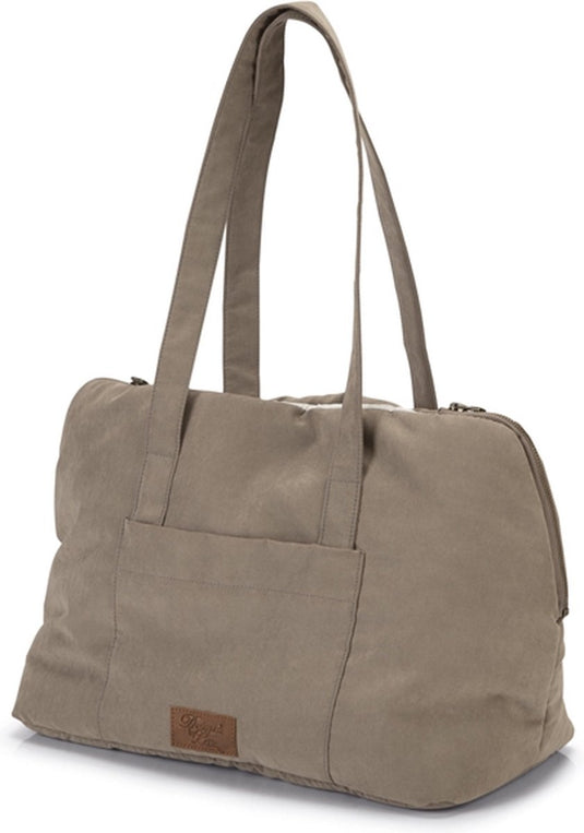 Designed by lotte bundu draagtas hond - hondentas - voor kleine honden - stevige bodem - beige - 40x20x28 cm