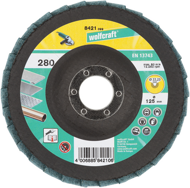 Wolfcraft lamellenschijf | met vlies | fijn | ø125 x 22mm | 1 stuk - 8421099