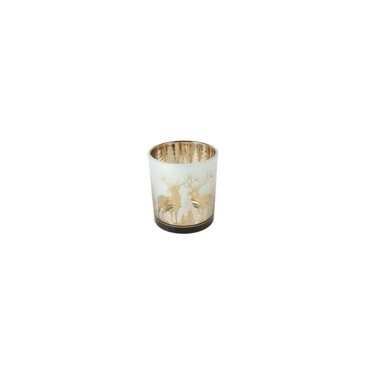 Country field countryfield theelichthouder pines goud glas ø7x8cm