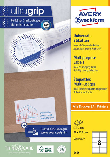 Avery 3660 printeretiket
