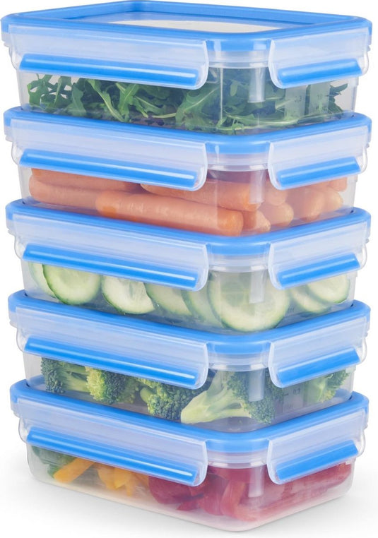 Tefal masterseal fresh n1030710 mealprep vershouddozenset - 5x 0,8l - 100% lekvrij - vershoudbakjes - magnetronbestendig