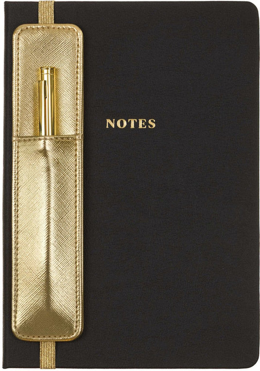 Eccolo notitieboek - met pen en houder - black - lijn - ca.15x20cm - ec-d457d