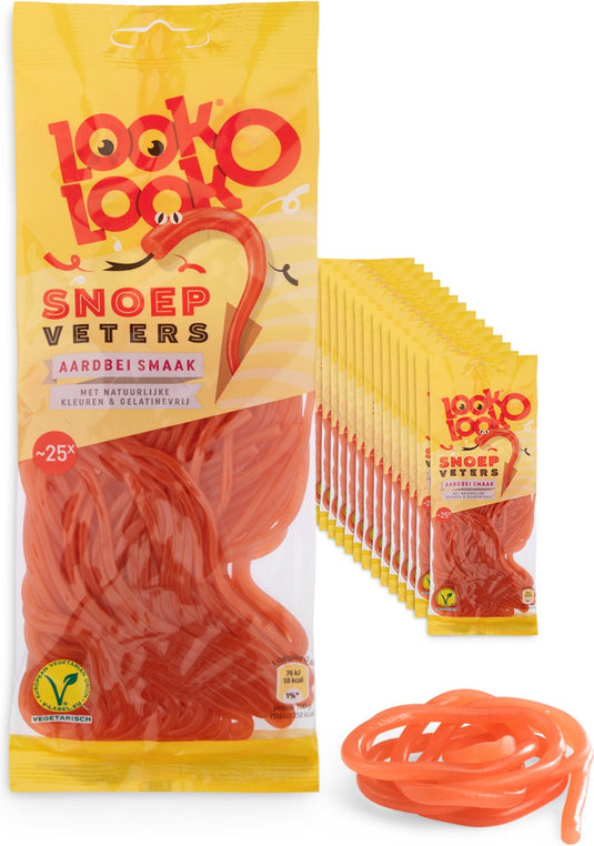 Look-o-look look o look snoepveters aardbei - snoep - vegan - 14x125gr