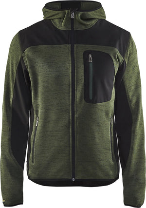 Blåkläder blaklader gebreid vest met softshell 4930-2117 - army groen zwart - xxl