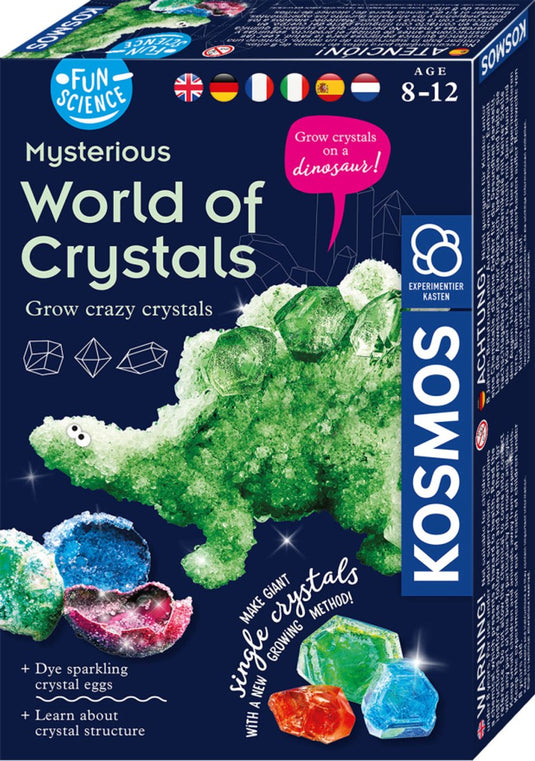 Kosmos world of crystals – experimenteerset – kweek schitterende kristallen in verschillende kleuren en vormen – inclusief kristalpoeders, mallen en handleiding – kristallenwereld