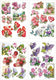 Creativ company 3d vellen - bloemen en vlinders design - scrapbooking vellen - diy knipvellen - creatieve hobbyvellen - papier vellen - kaarten maken vellen - set van 4 vellen - a4 formaat - 21x30 cm