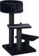 Beeztees krabpaal serpa figo - incl touw met balletje - 3 ligplekken - zwart - 50x50x92 cm