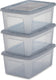 Iris clearbox opbergbox - 11l - kunststof - grijs - set van 3