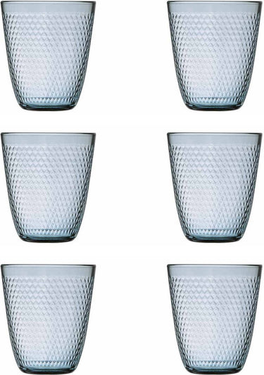Arcoroc pampille colors - tumbler blue - 30cl - set6 - d8,6xh9,7cm
