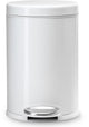 Simplehuman prullenbak rond 4,5 l - wit - rvs