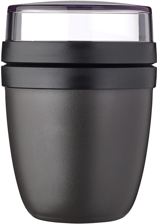 Mepal lunchpot mini ellipse - 300 ml - yoghurt en muesli beker to go - geschikt voor vriezer. magnetron en vaatwasser - nordic black