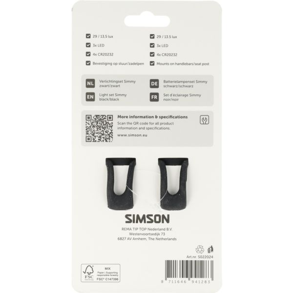 Load image into Gallery viewer, Simson verlichtingsset simmy batterij - zwart
