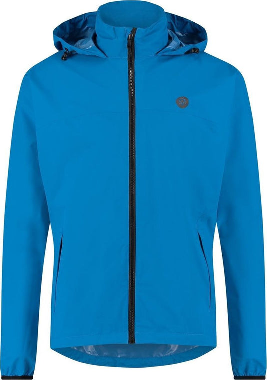 Agu go - regenjas - blauw - unisex - xxl - poray 5.000 - 100% gerecycled polyester - reflecterende details - compact opvouwbaar