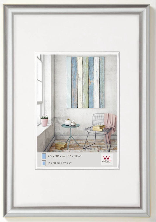 Walther trendstyle - kunststof lijst - fotoformaat 13x18 cm - zilver