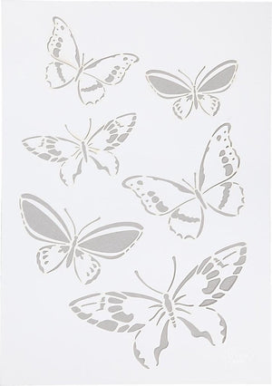 Viva decor flexibel sjabloon vlinders – decoratie sjabloon – diy stencil voor knutselen en scrapbooking – a4