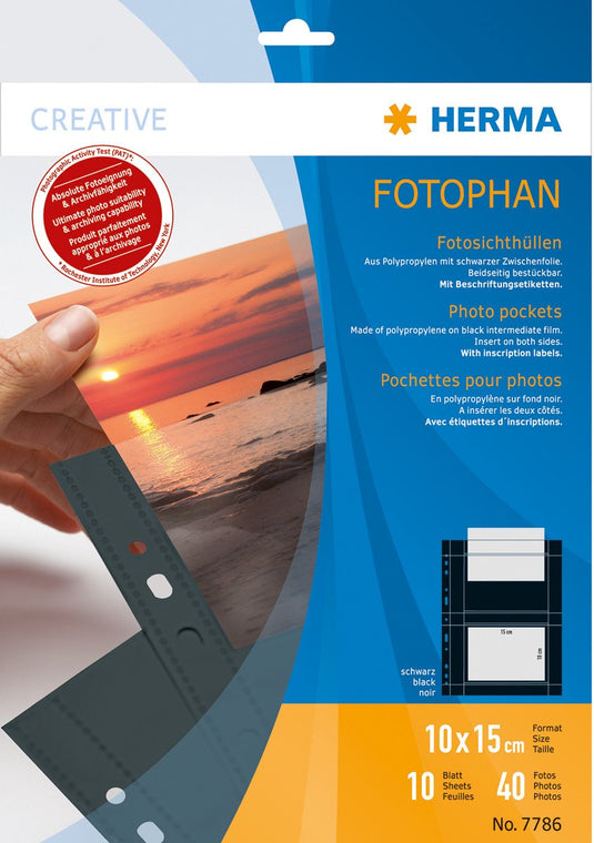 Herma fotophan 10x15 liggend 10 vel zwart 7786