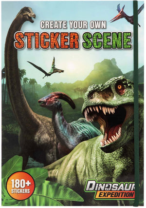 Creative craft group dino stickerboek met 180 stickers en landschappen.