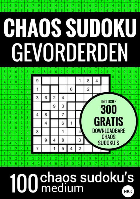 Choas sudoku sudoku medium: chaos sudoku - nr. 5 - puzzelboek met 100 medium puzzels voor volwassenen en ouderen