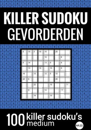 Merkloos sans marque killer sudoku - medium - nr.22 - puzzelboek met 100 puzzels voor gevorderden