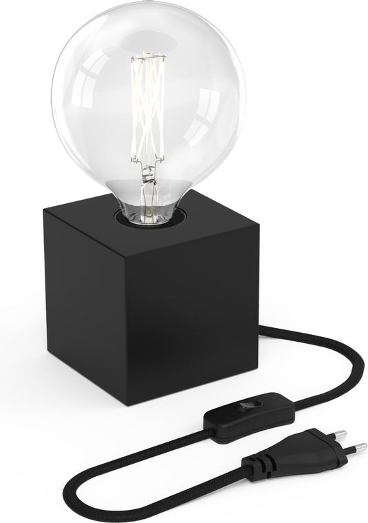 Calex tafellamp vierkant - industrieel - e27 fitting - zwart - excl. lichtbron