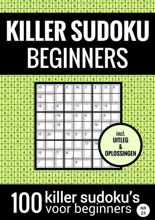 Merkloos sans marque sudoku killer - makkelijk - nr.23 - puzzelboek met 100 makkelijke puzzels voor volwassenen en ouderen