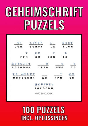 Merkloos sans marque geheimschrift puzzelboek - 100 puzzels - incl. uitleg, hints en oplossingstechieken