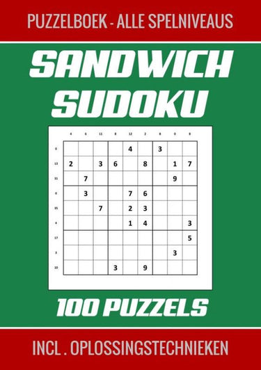 Sandwich sudoku - puzzelboek, alle spelniveaus - 100 puzzels incl. oplossingstechnieken