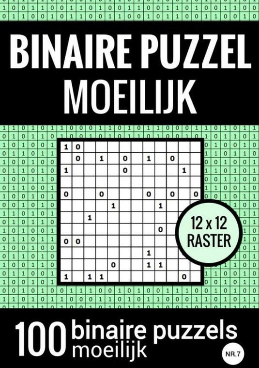 Merkloos sans marque binaire puzzel moeilijk - puzzelboek met 100 binairo's - nr.7