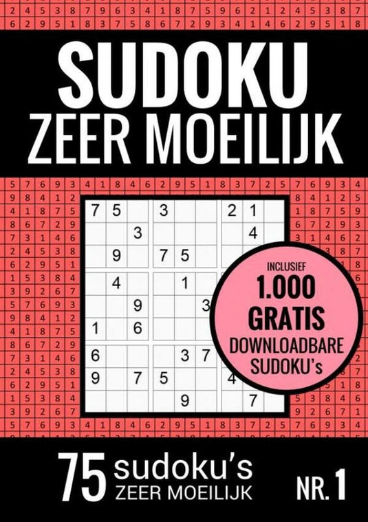 Merkloos sans marque sudoku zeer moeilijk - puzzelboek: 75 zeer moeilijke sudoku puzzels voor volwassenen en ouderen