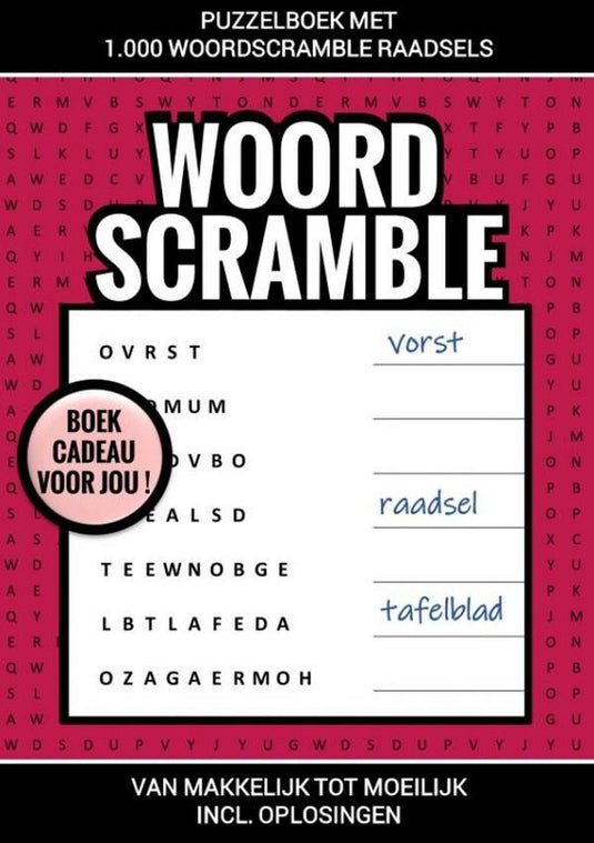 Merkloos sans marque boek cadeau voor jou! - puzzelboek met 1.000 woord scramble raadsels