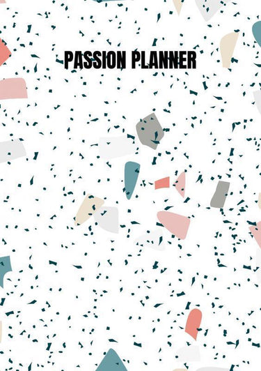 Passion planner-12 maanden- wekelijks - a5- zachte kaft-marmer blauw- allets comfort