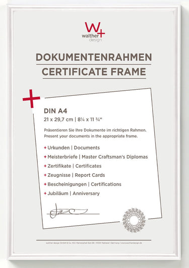 Walther galeria - kunststof lijst - fotoformaat 21 x 29,7 cm (din a4) - wit