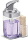 Simplehuman - zeepdispenser handpomp kunststof mat met houder 650 ml - transparant - nikkel