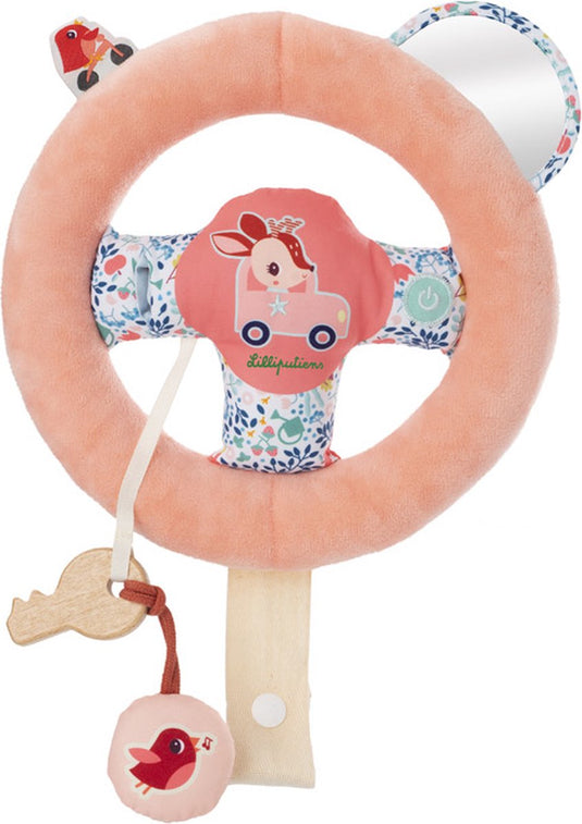 Lilliputiens - stella aan het stuur - dit stuurwiel wordt aan de autogordel bevestigd en is perfect om de handelingen van volwassenen na te bootsen en de verbeelding van kinderen te stimuleren - geschikt vanaf 18 maanden