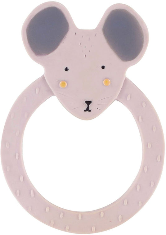 Trixie natuurlijk rubber ronde bijtring - mrs. mouse