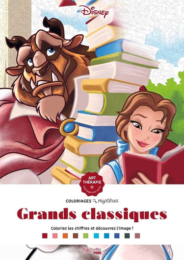Hachette heroes disney grand bloc coloriages mystères grands classiques - - kleuren op nummer kleurblok voor volwassenen